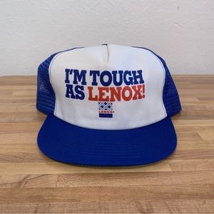 Vintage Workwear Mesh Back Trucker Hat Lenox Brand Advertisement Adult One Size